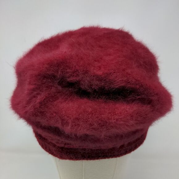 Race Ready Knit Newsboy Beanie Hat Red One Size Blank Fuzzy Polyester - Picture 5 of 8